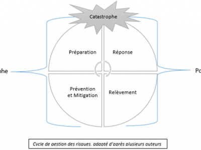 Schéma Cycle de gestion des risques adapté d'après plusieurs auteurs