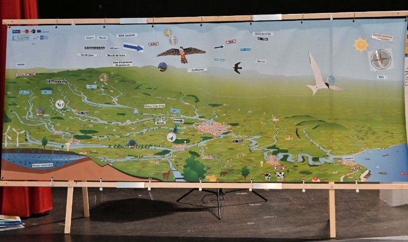 Fresque Seine Grandeur Nature utilisée par Terre Avenir lors du Forum de Provins en 2020