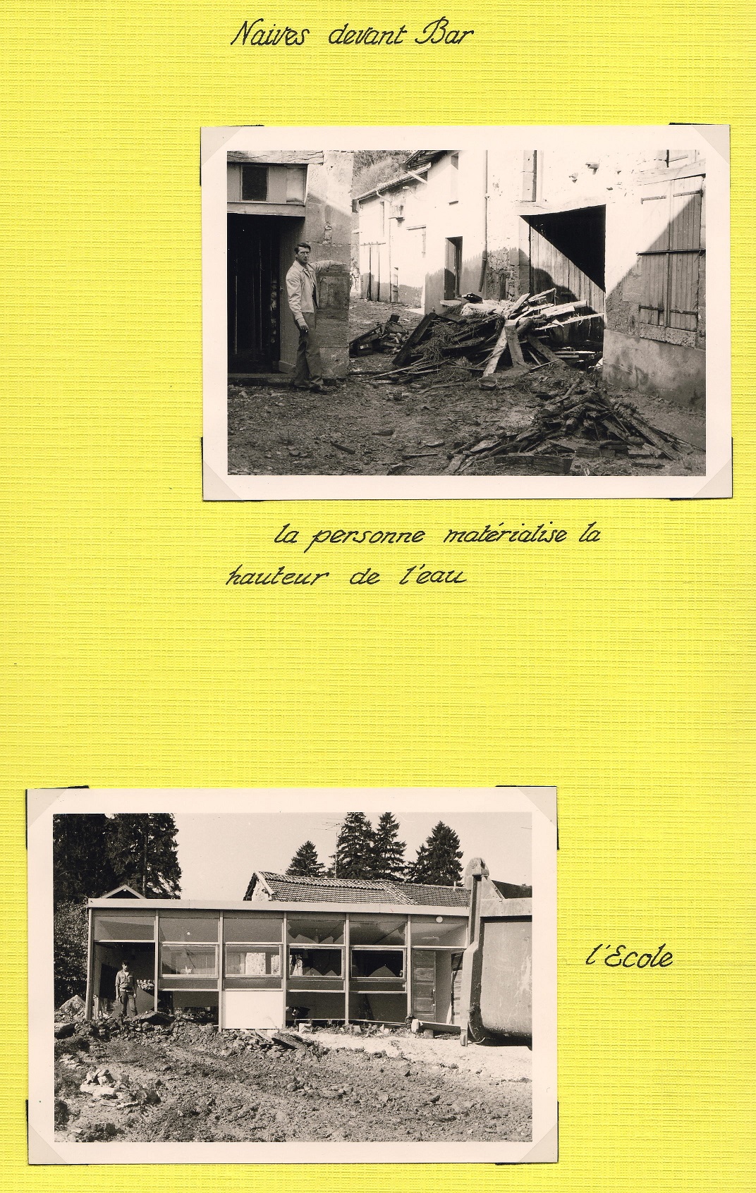 Naives-devant-Bar après la crue d’août 1972 (DDE 55 – Album de photographies).