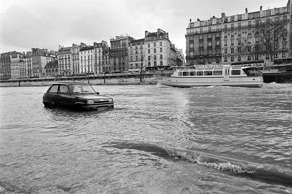 Quais de la Seine à Paris lors de la crue de décembre 1982 (météo-paris.com)